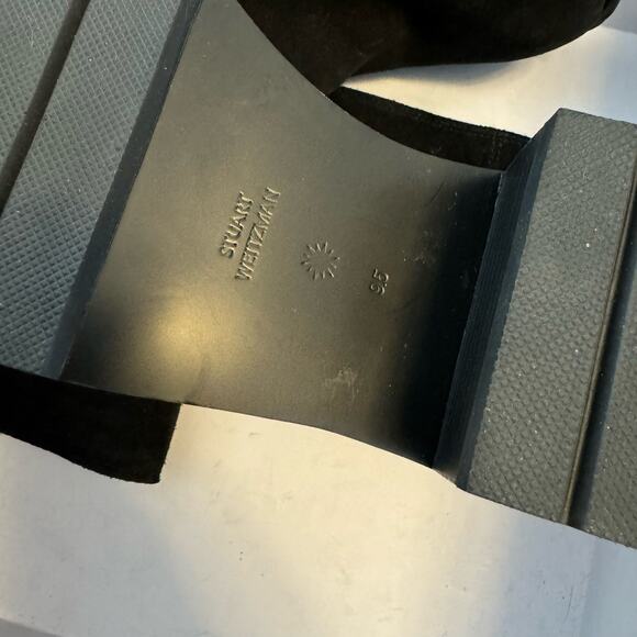 Stuart‎ Weitzman Boulevard Suede Bootie Pull On Black Moto NEW with Box 9.5 - Picture 6 of 9